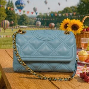 Tory Burch Soft Fleming Small Northern Blue Convertible Shoulder Bag/Crossbody